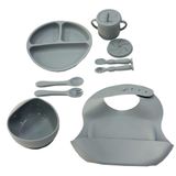 Kit Introdução Alimentar Bebê 9 Peças N240279-6 Cinza-quanhe