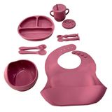 Kit Introdução Alimentar Bebê 9 Peças N240279-6 Rosa- Quanhe