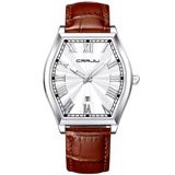 Relogio Analógico Masculino De Quartzo Design Criativo Tonneau À Prova D&#39;água Branco