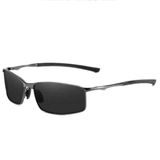 Óculos De Sol Retangular Masculino Com Proteção Uv400 Polarizados Grafite