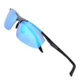 Óculos De Sol Espelhado Masculino Lente Polarizada Uv400 Azul