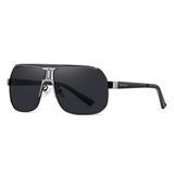 Óculos De Sol Esportivo Masculino Condução Proteção Lente Polarizada Uv400 Prata