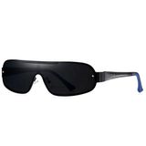 Óculos De Sol Piloto Barcur Ultra Leve Alumínio Masculino Lente Polarizada Uv400 Preto Azul