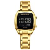 Relógio Digital Feminino Em Aço Inoxidável Design Casual Fashion Dourado