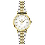 Relógio De Pulso Feminino Casual Ultra Fino Em Aço Inoxidavel Impermeavel 3atm Dourado