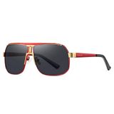 Óculos De Sol Esportivo Masculino Condução Proteção Lente Polarizada Uv400 Preto Vermelho