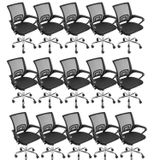 Kit 15 Cadeiras Para Escritório Diretor Tela Mesh Tok 3310 Preto