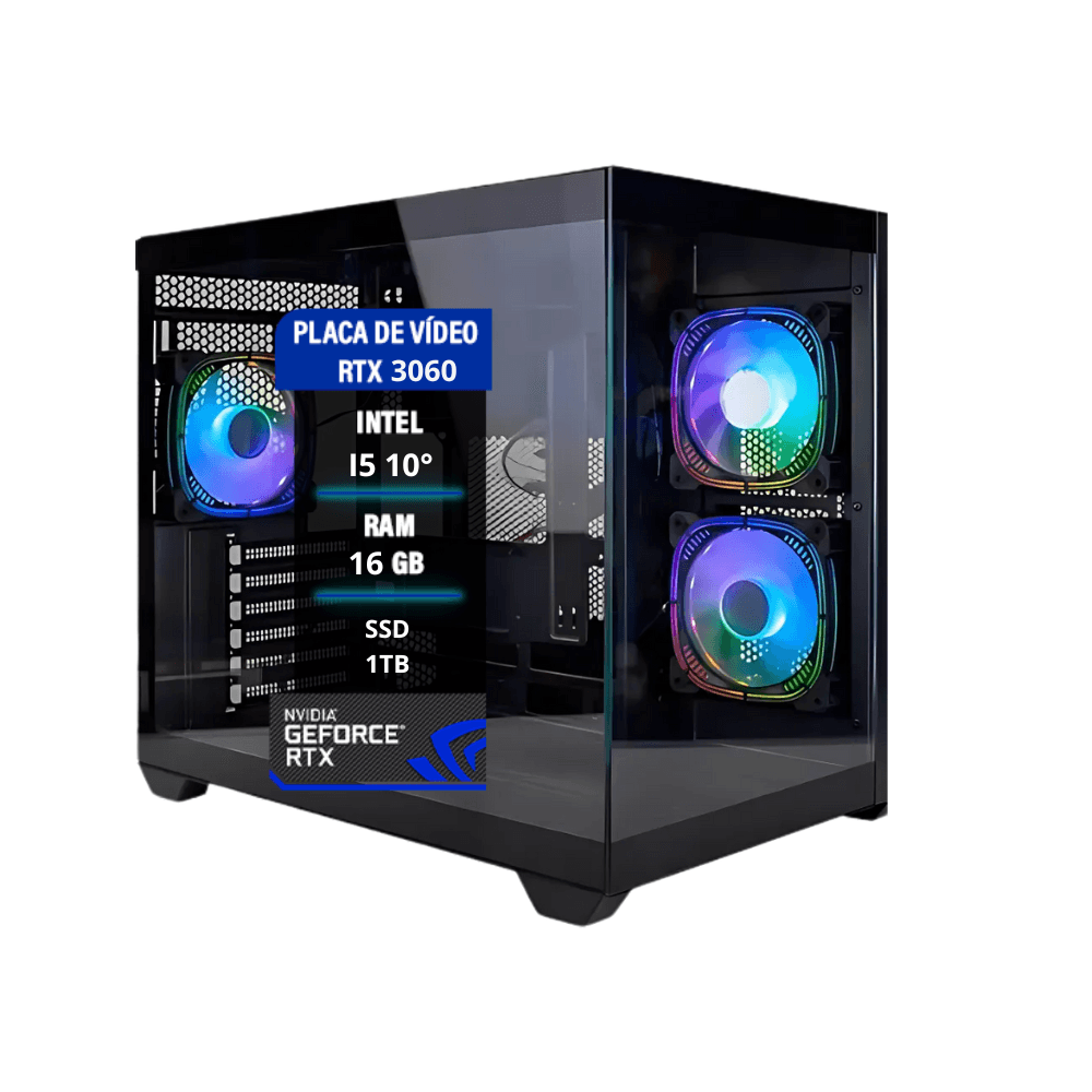 Computador Pc Gamer I5 10° 16gb Ram Rtx 3060 12gb Ssd1tb