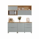 Cozinha Compacta Nesher Marquesa Com 4 Portas, 4 Gavetas E 3 Prateleiras 200 Cm De Largura