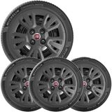 4x Calota Fiat Uno Way Aro 14 Grafite Emblema  079cb