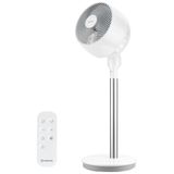 Ventilador Pedestal Com Oscilação Omnidirecionais De 80°+90°, 12 Velocidades, Temporizador 12h E Controle Remoto, 110v, Airmate, Branco