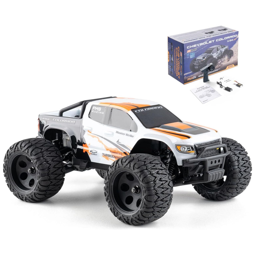 Carrinho De Controle Remoto Off Road Com Bateria De 900mah, Beezrc 4x4 Fmt24 Rtr, Branco