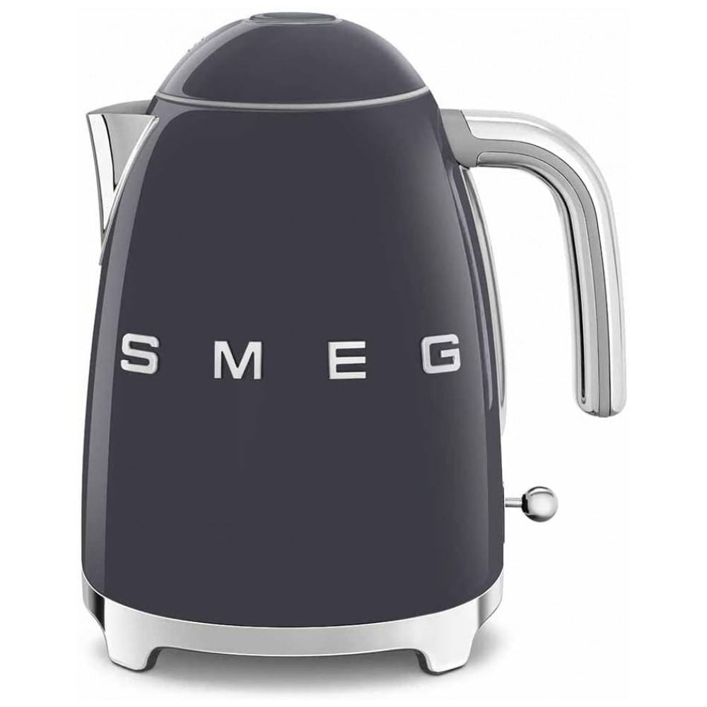 Chaleira Elétrica Retrô 1,7 Litros Em Aço Inoxidável, 110v 1400w, Smeg 50s, Cinza Ardósia