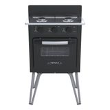 Fogão Portátil 2 Bocas Venax Gemini Vitro Gás GLP Preto Fosco