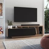 Rack Linea Com 2 Portas E Nichos Para Televisor 50 Polegadas Montana / Preto