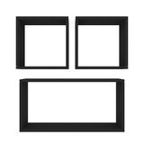 Kit Com 3 Nichos Decoração Para Sala Preto Retangular
