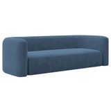 Sofá 3 Lugares 180cm Orgânico Luxo Recepção Melina Linho Azul Royal