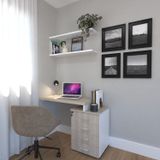 Escrivaninha Para Escritório E Home Office Com 4 Gavetas Branco/geneve