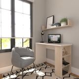 Conjunto De Mesa Com Prateleiras Para Escritório Ou Home Office 110 Cm De Largura Branco/geneve