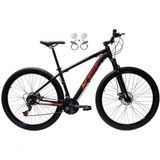 Bicicleta Aro 29 Ksw Xlt 24v Freios Disco Hidráulicos Garfo Suspensão - Preto/vermelho/laranja Tam.19