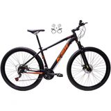 Bicicleta Aro 29 Ksw Xlt 24v Freios Disco Hidráulicos Garfo Suspensão - Preto/laranja Tam.21