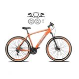 Bicicleta Aro 29 Ksw Xlt 24v Freios Disco Hidráulicos Garfo Suspensão Pneu Faixa - Laranja Tam.19