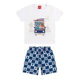 Conjunto Infantil Menino Camiseta E Bermuda Elefantinho – Kyly - 1 Ano