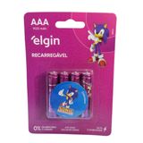 Elgin Recarregável Aaa Palito 900mah 1 Cartela Com 4 Pilhas