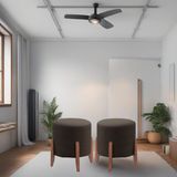 Kit 2 Puff Decorativo Para Sala Redondo Luxo Viena Corino