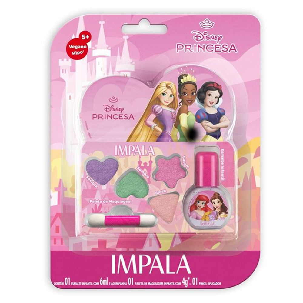 Kit Esmalte E Maquiagem Infantil Impala Princesas Kit Esmalte + Maquiagem Infantil Impala Princesas