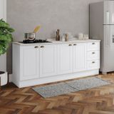 Cozinha Compacta 2 Peças 100% Mdf Com Tampo Americana Branco Hp