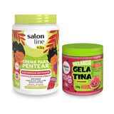 Creme Pentear 1kg + Gelatina 550g Melancia Kids Salon Line