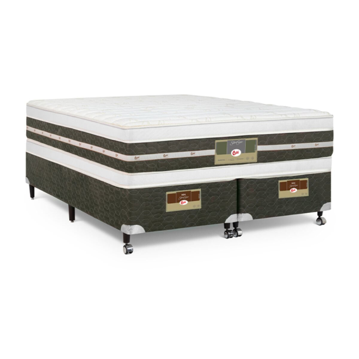 Cama Box Queen Castor Silver Star Air Double Face Tecnopedic 158x198x61 + Box Castor