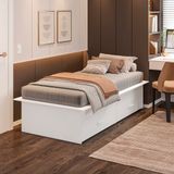 Cama Box Solteiro Adulto Com 2 Gavetas Deva Yescasa Branco