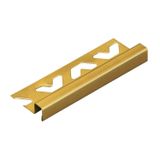 Perfil De Aço Inox Para Acabamento 10mm X 1,2cm Firenze Inox Golden Escovado Viscardi Dourado Escovado