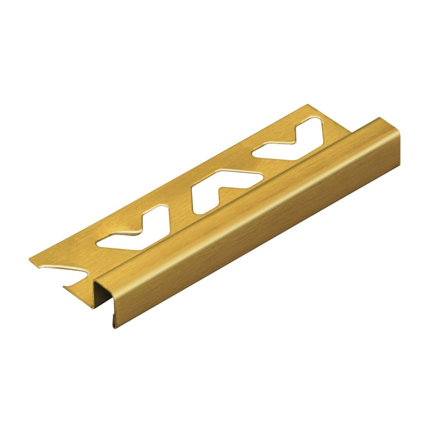 Perfil De Aço Inox Para Acabamento 10mm X 1,2cm Firenze Inox Golden Escovado Viscardi Dourado Escovado