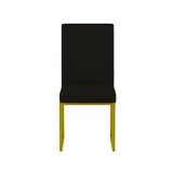 Cadeiras Estofadas Base De Ferro Dourado Para Mesa De Jantar Preto