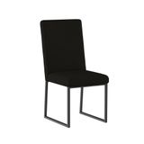 Cadeira Estofadas Base De Ferro Preto Para Mesa De Jantar Preto
