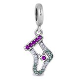 Berloque Charm Pingente Meia De Natal Em Prata 925