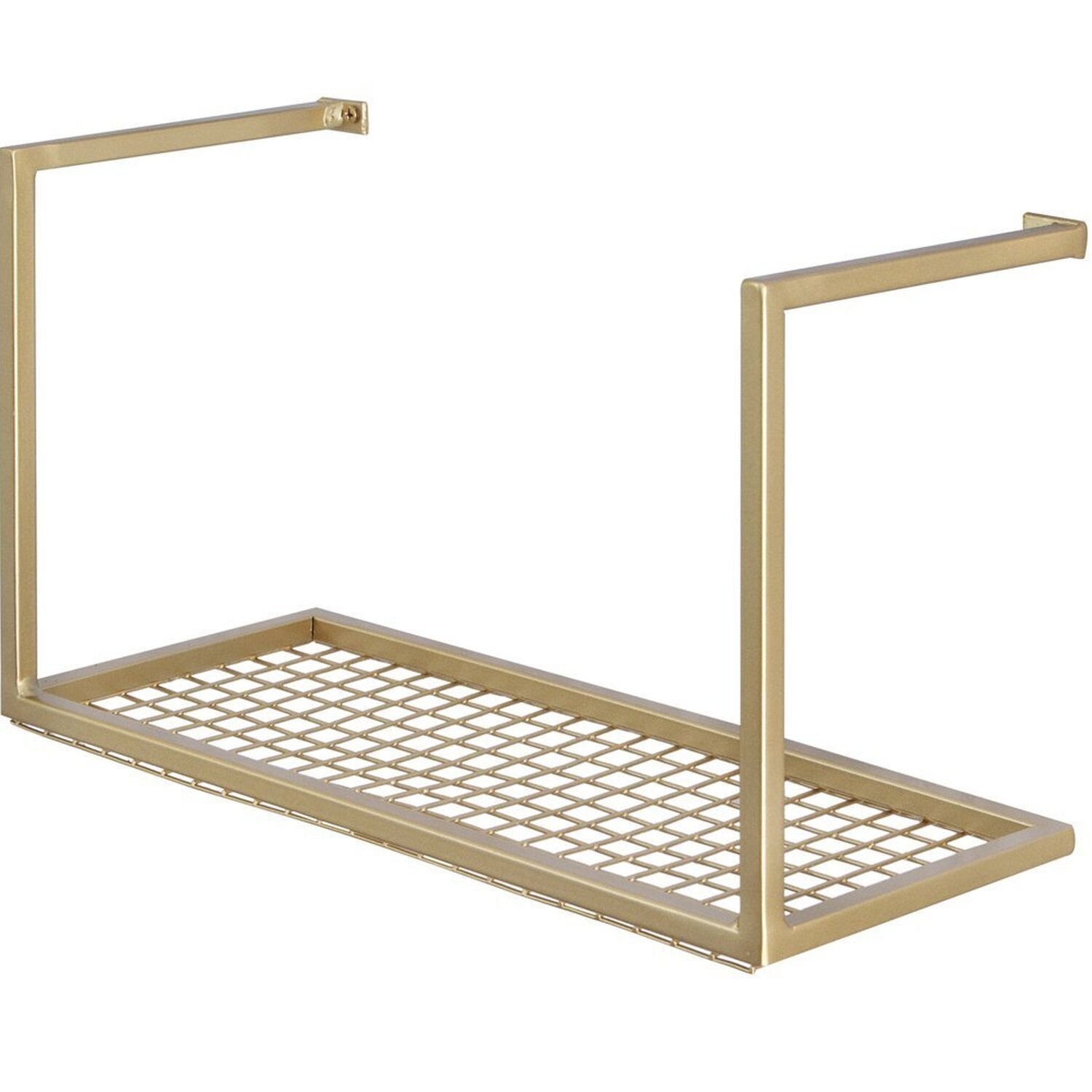 Nicho Prateleira De Ferro Estilo Industrial Organizador Aço Angra 36x15cm Dourado