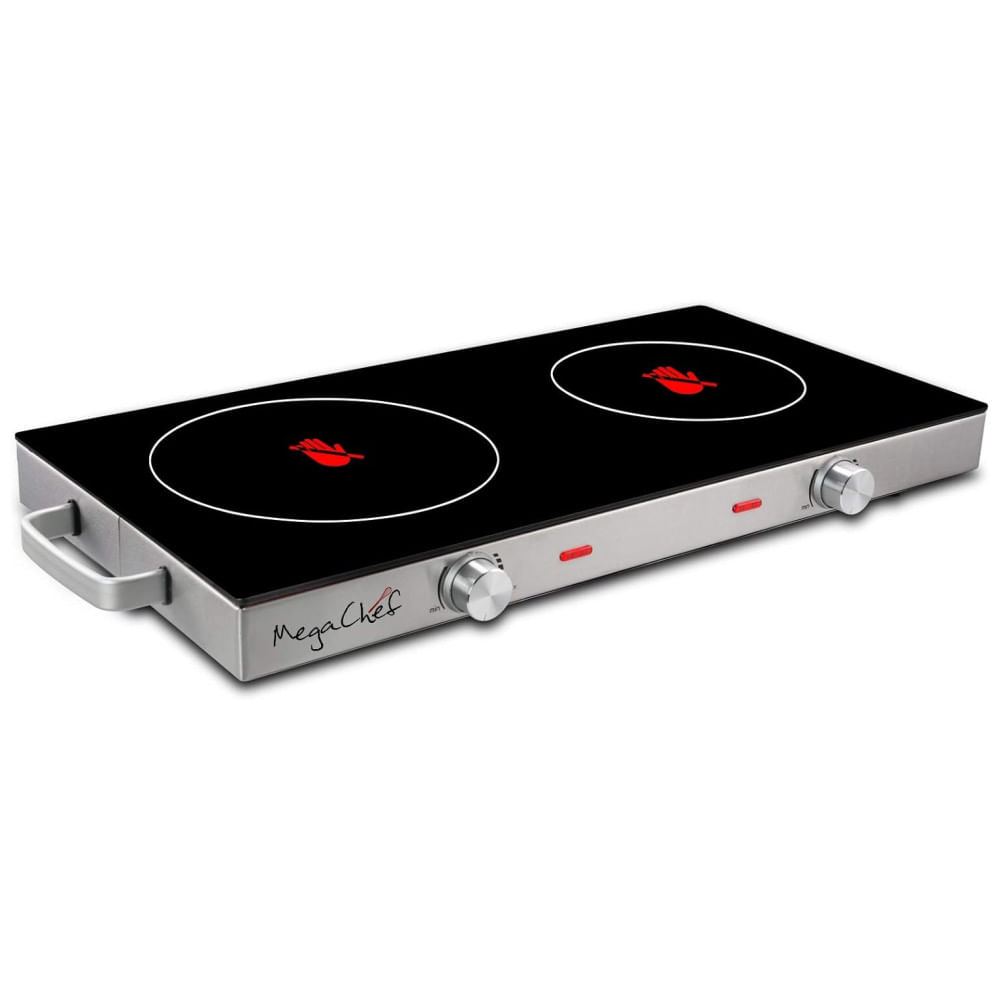 Cooktop Elétrico De Infravermelho Portátil Com Queimador Duplo E Compatível Com Fogão Elétrico, 110v, Megachef, Preto