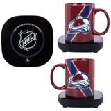 Aquecedor De Caneca, Tema Nhl Colorado Avalanche Com Desligamento Automático, Inclui Caneca, 110v 16w, Uncanny Brands, Vermelho Borgonha