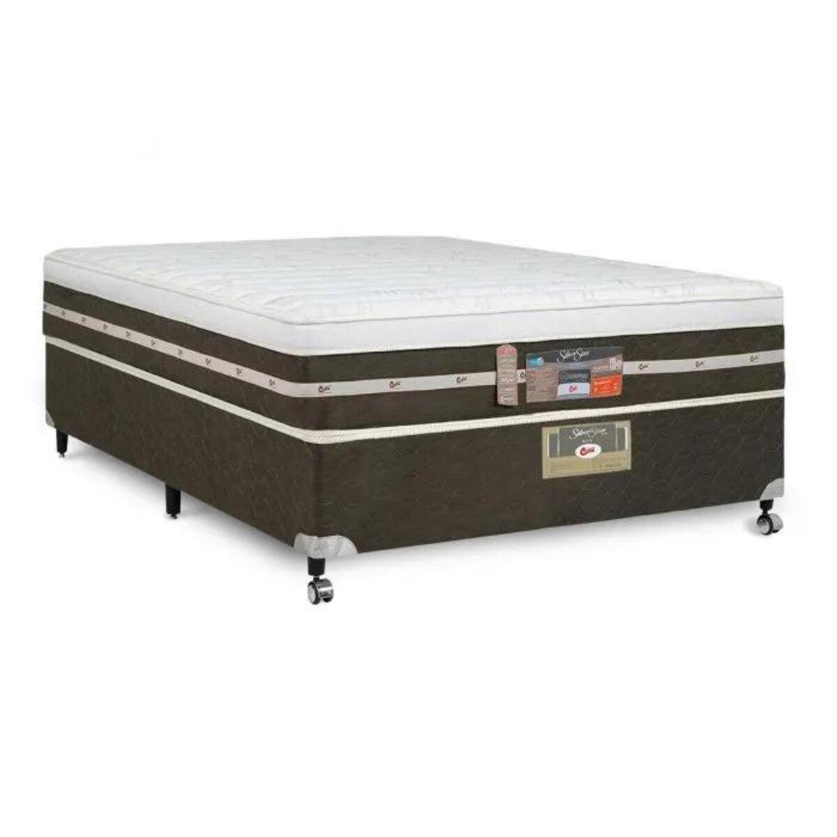 Cama Box Casal Castor Silver Star Air One Face Tecnopedic 138x188x59 + Box Castor