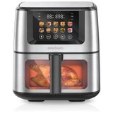 Fritadeira Elétrica Air Fryer 10 Em 1 Com 7 Litros De Capacidade E Controle Digital, 110v 1800w, Seedeem, Prata