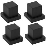 Kit 4 Acabamento De Registro Quadrado Preto/black 1/2 Ou 3/4