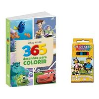 Livro Para Colorir 365 Desenhos Disney Pixar + Giz De Cera