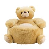 Mini Puff Assento Pelúcia Urso Marrom Feliz Fofo 40x40cm