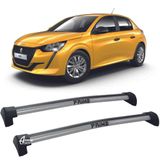 Rack Teto Aluminio Prime Peugeot 208 20 Até 25 Prata Pr308