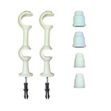 Kit 2 Suporte Varão Duplo Cortina Ponteira 19-28mm Branco