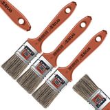 Pincel Trincha 38mm Cerdas Gris Latéx E Acrílica Kit 03un